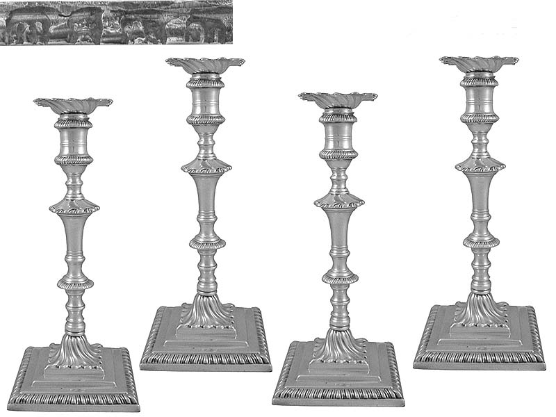 Set of 4 George III Candlesticks London 1767